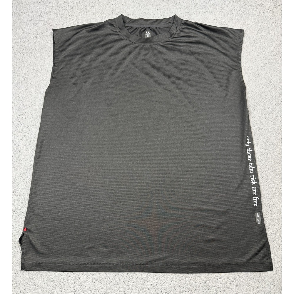 ASRV Tank Top Mens Large Black Sleeveless Mesh Athletic Gym Training DSG-0829
